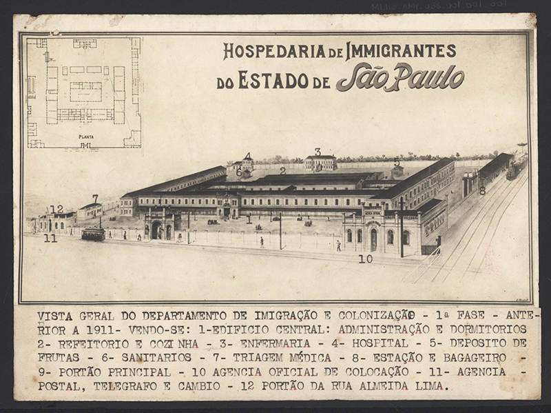 Desenho do projeto de construção do prédio em 1886